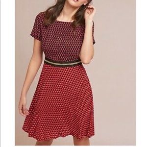 Maeve for Anthropologie Amici Red colorblock Dress